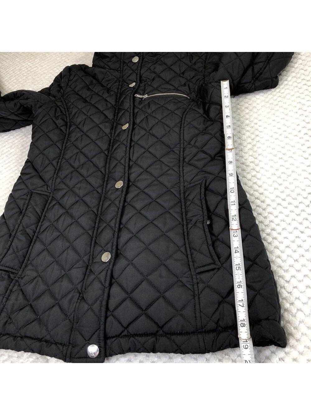 Size XS Tommy Hilfiger Women’s Quilted Puffer Jacket Lined Removable Hood CN - Picture 13 of 16